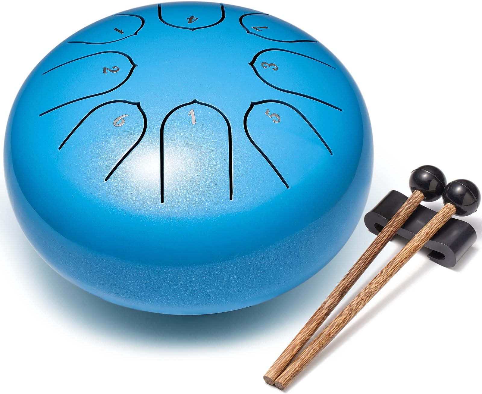 Lronbird Steel Tongue Drum, 6 Inch 8 Notes Percussion Instrument for Musical Education, Meditation, Relaxation, Calming, Music Gifts for Familys Friends Adults Beginners (Blue)