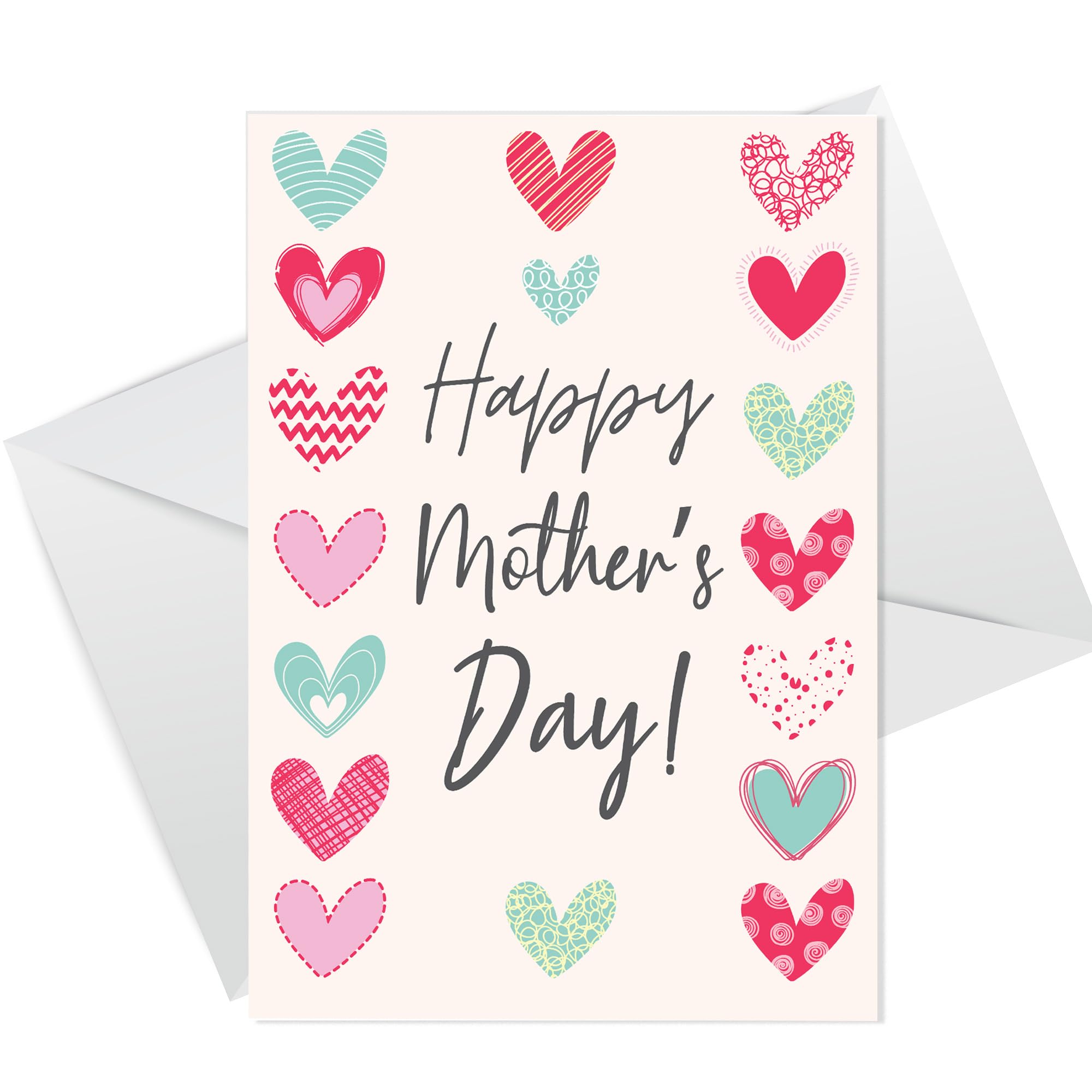 RED OCEAN HAPPY MOTHERS DAY CARD For Mum Nan Nanny Grandma Nana, Mothers Day Cards For Her Women, Mothers Day Greetings Card With Envelope