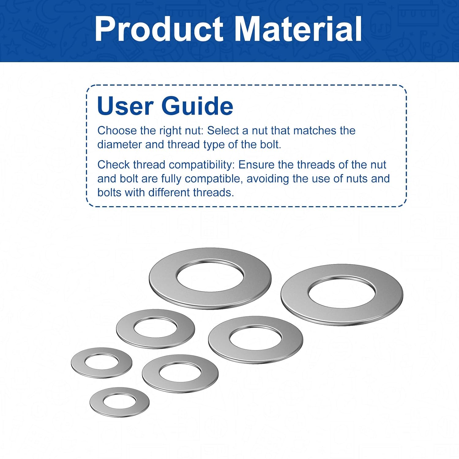 QISHENG 100 PCS #6-32(ID 3.9MM OD9.5MM) Stainless Steel SAE Flat Washer,Stainless Steel 18-8 A2(304) Washer,Home Washer