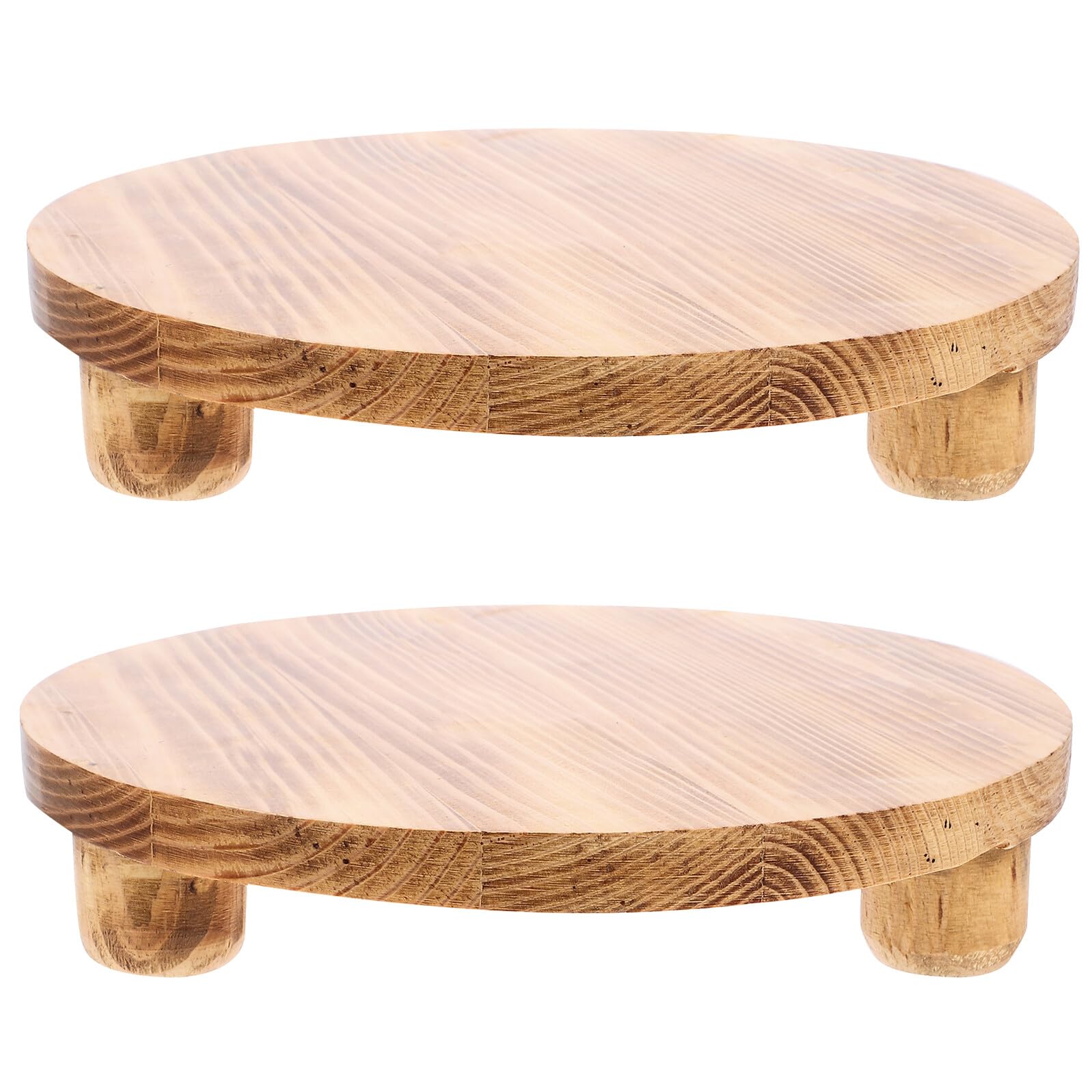 Socle en bois rond pour plantes et pots de fleurs NUOBESTY lot de 2 supports stables