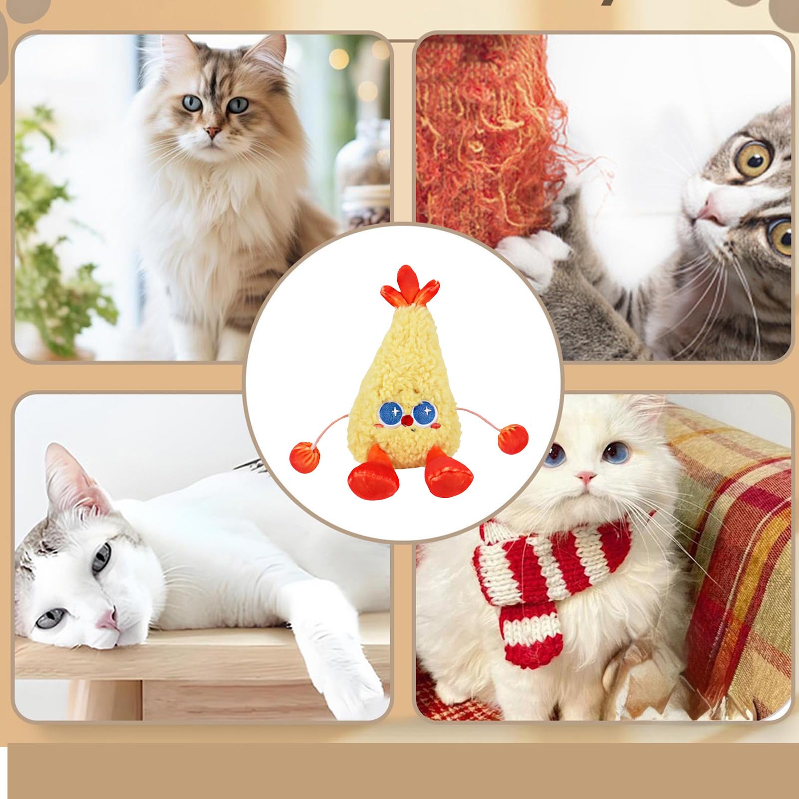 Générique Interaktives Katzenspielzeug – Katzenspielzeug in Form eines Frittiers, wiederaufladbar | für Besitzer, Trainer, Wohnung, Haus, Büro, Wohnzimmer, Schlafzimmer