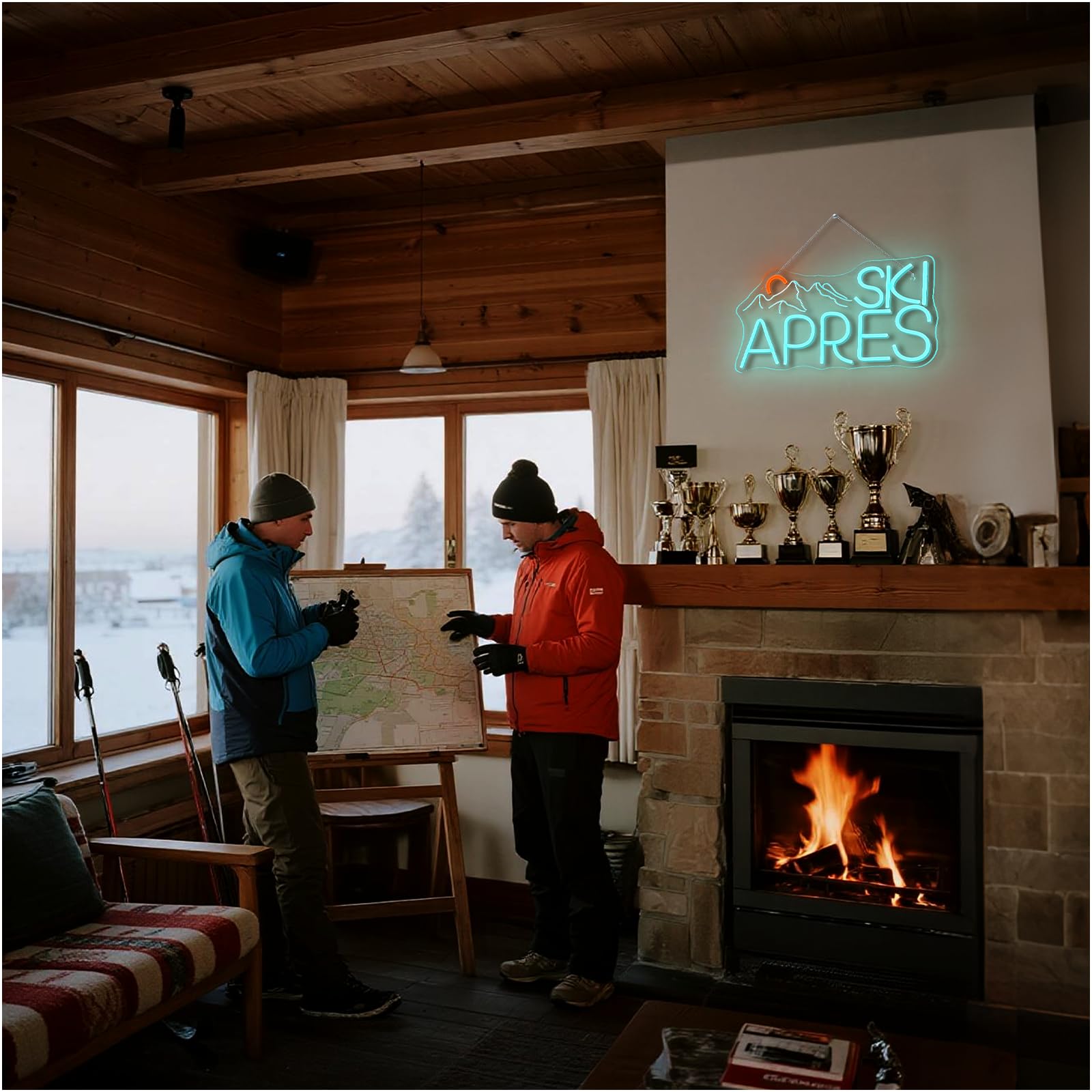 ineonlife Ski Apres Neon Light Sign,Skiing Afterwards Neon Sign for Wall Led Signs Suitable for Ski Shops,Ski Theme Resorts,Ski Events,Parties,Bedroom,Home Decor,Gifts - Image 2