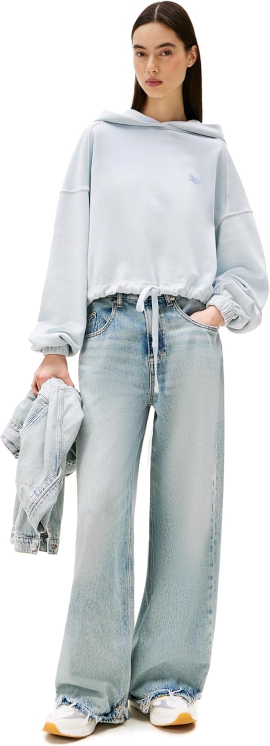 Tommy Jeans Women's Medium Weight Cropped Hoodies With Front Tie Detail - Image 3