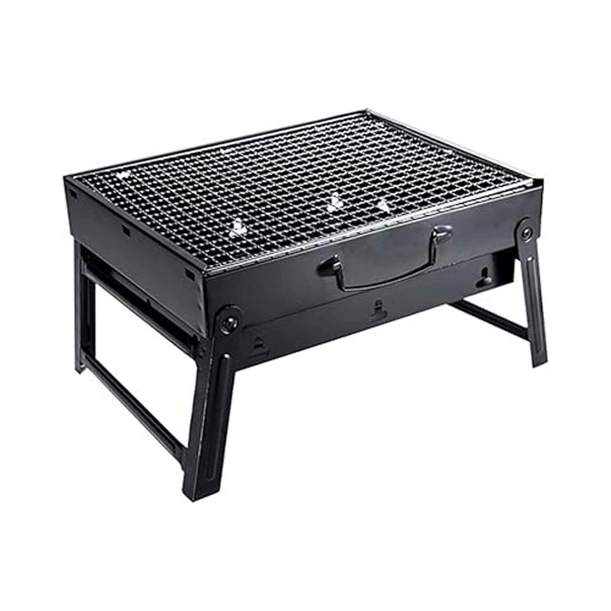 PEBBLE HUG Foldable Charcoal BBQ Grill, Heat-Resistant, Easy-Carry Handle, Quick Assembly Design, Perfect For Outdoor Picnics, Camping Trips, Balcony Grilling, Garden Parties, Space-Saving