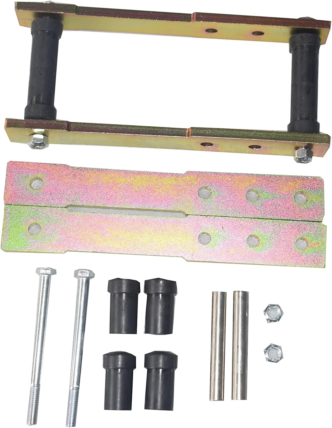 1" 2" 3" 4" Adjustable Rear Leaf Spring Shackle Lift Kit Compatile with 1965-1973 Ford Mustang, for 1966-1970 Falcon Mercury, for 1965-1969 Comet & Cyclone, 1/2" Shackle Bolt Size