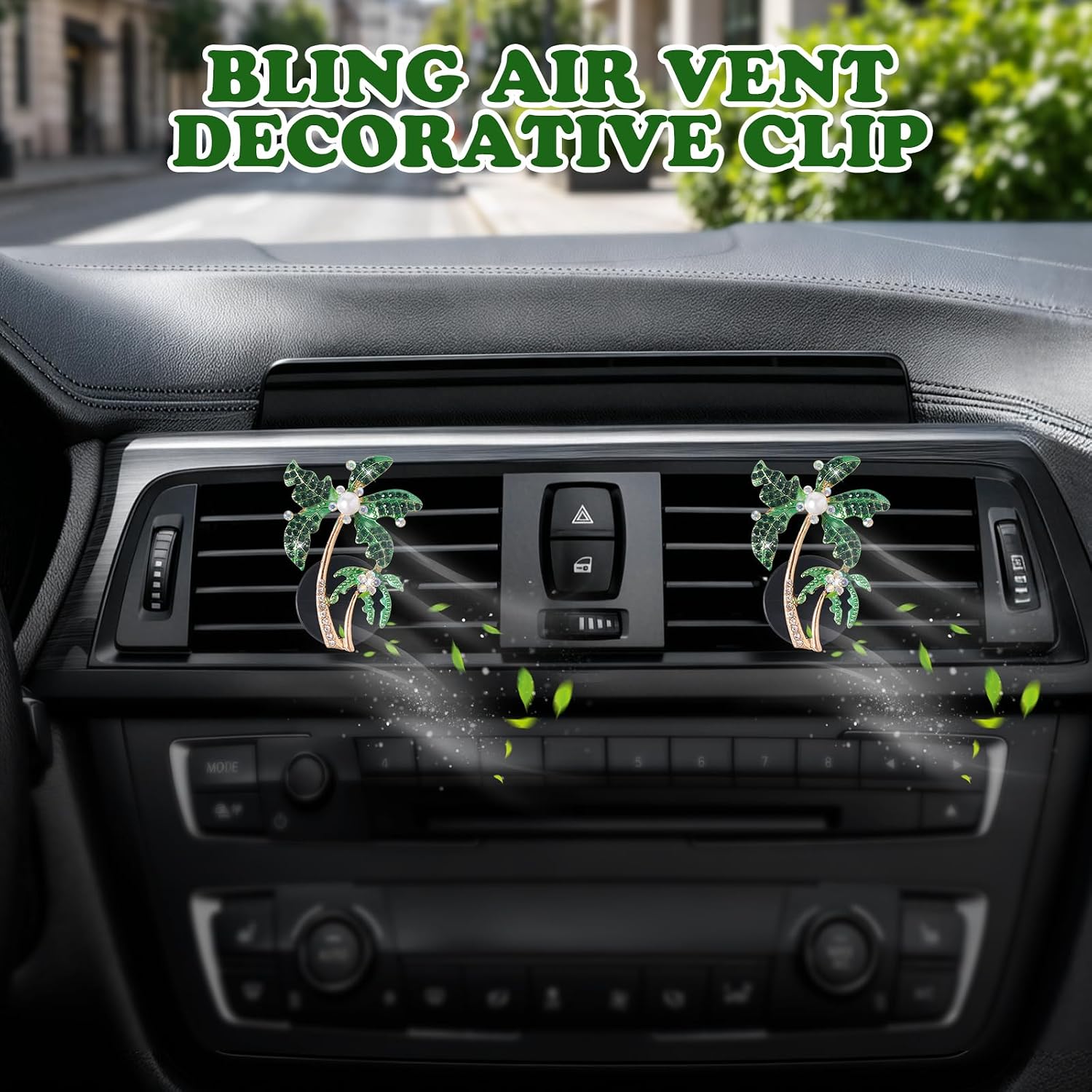 Rislobx 2PCS Palm Tree Car Air Vent Clips image 3
