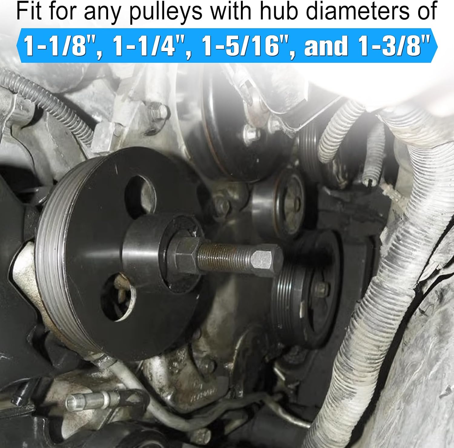 Power Steering Pump Pulley Removal Tool, Power Steering Pulley Puller/Installer Tool Set, Power Steering Pump Pulley Remover and Installer Compatible with Ford, GM, VW and Chrysler Vehicles