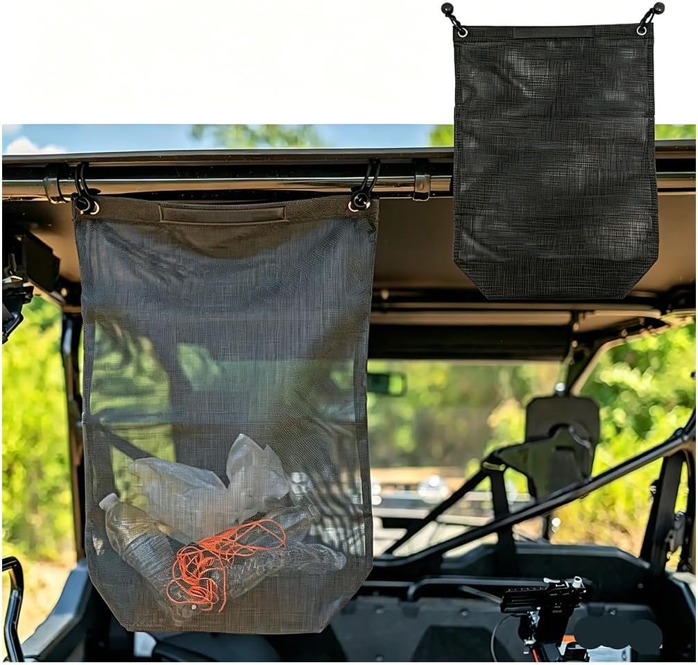 No-Drill UTV/ATV Mesh Storage Bag for UFORCE 1000 2019-2026,Quick Install Mesh Organizer Pouch Tear Resistant Used for Storing Tools Outdoor Equipment,Black
