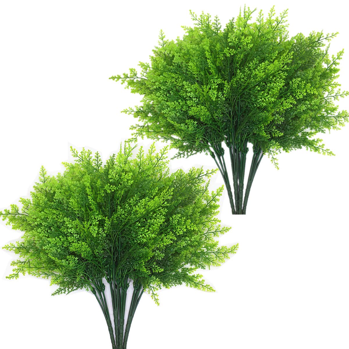 CATTREEArtificial Shrubs Bushes, Plastic Plants Fern Leaves Fake Persian Grass Wedding Indoor Outdoor Home Garden Verandah Kitchen Office Table Centerpieces Arrangements Christmas Decoration 8 pcs