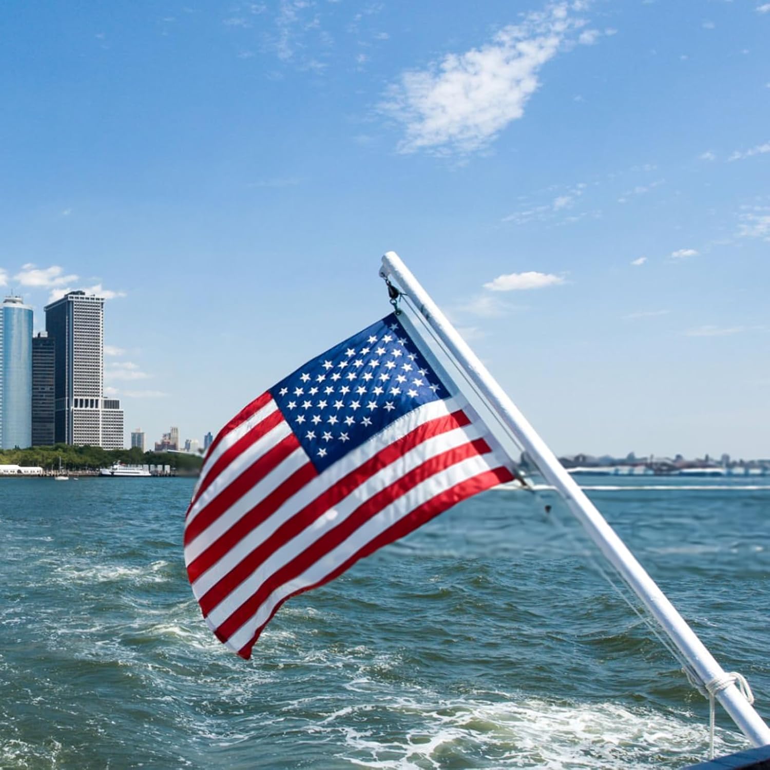 Bradford 2 Pack American Flag 16x24 Inches Embroidered Small American Boat Flag Nautical Patriotic US United Flags for Outside with 2 Brass Grommets - Image 2