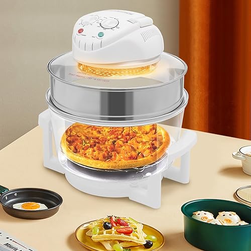 Miniatura 4 de Freidora de aire turbo de 17L, receta de cocina eléctrica de 1400 W, freidora aireada visible de 360 con anillo de expansión Horno de convección 6