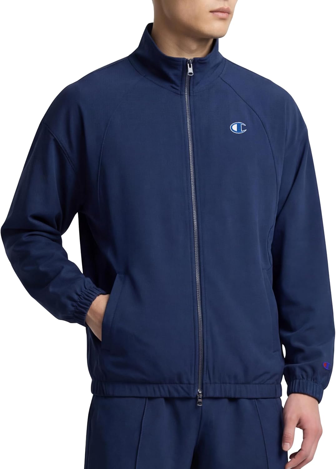 Champion Men's Gameday Full-zip Mock Neck Track Jacket, Standard Fit, Polyester Blend