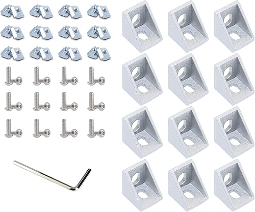 QIJINTRID 12 Sets 2020 Series Aluminum Extrusion Profile Connector Set,12 pcs Co