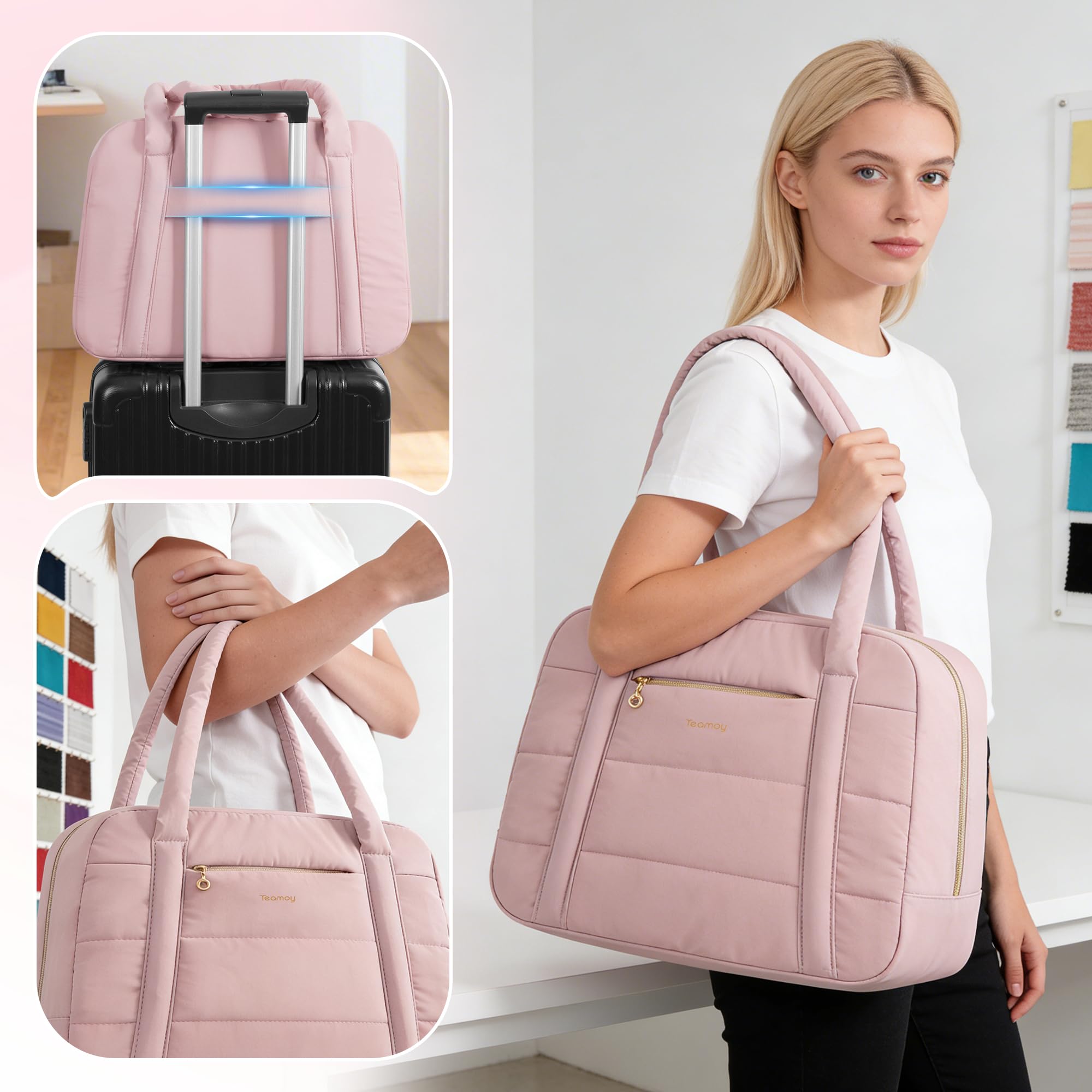 Teamoy Sac de Rangement Adapté à la Plupart des Machines à Coudre | Sac pour Machine à Coudre, Sac de Transport Rembourré pour Accessoires de Couture avec Passant pour Trolley