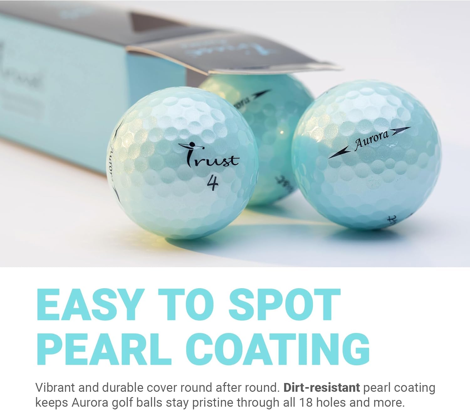 Trust Golf Balls - Aurora & Rosa Crystal Urethane Series | Eye-Catching & Easy to Spot | Maximum Distance, Soft Feel, Straight Flight, & Greenside Control | Blue, Orange, Pink, Yellow | 12 or 48 Balls