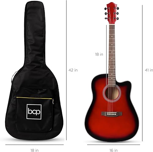 Vista 20 de Best Choice Products - Kit de guitarra acústica para principiantes, 41 pulgadas Negro