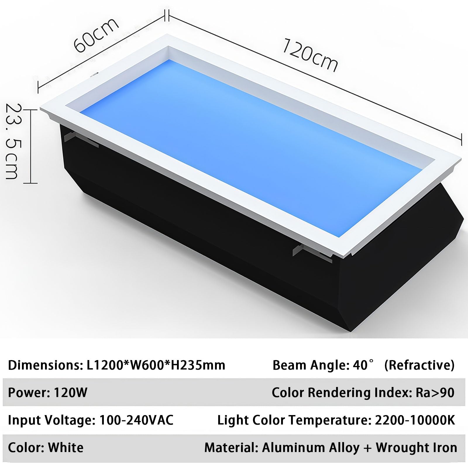 Panel de luz LED para techo, control remoto inteligente WiFi, tragaluz artificial, luz natural para sala de estar y oficina, luz de cielo claro, diseño de eficiencia energética