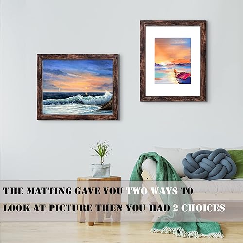 Miniatura 2 de LUCKYLIFE Marcos de 16 x 20 pulgadas para pared, para fotos de 11 x 14 pulgadas con paspartú o de 16 x 20 pulgadas sin paspartú, paquete de 2, color