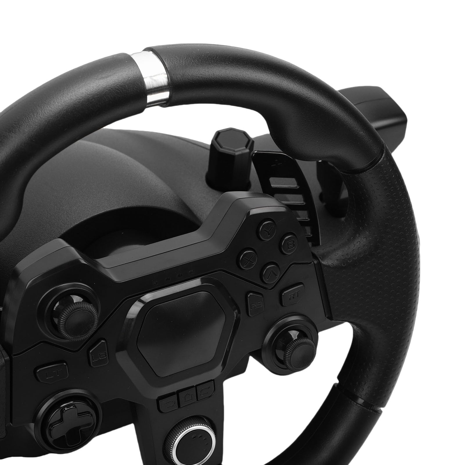 Dpofirs Volante da Gioco, Volante da Corsa Driving Force da 11 Pollici con Rotazione di 270 Gradi e sensibilità Regolabile, con Pedali Programmabili, per PC