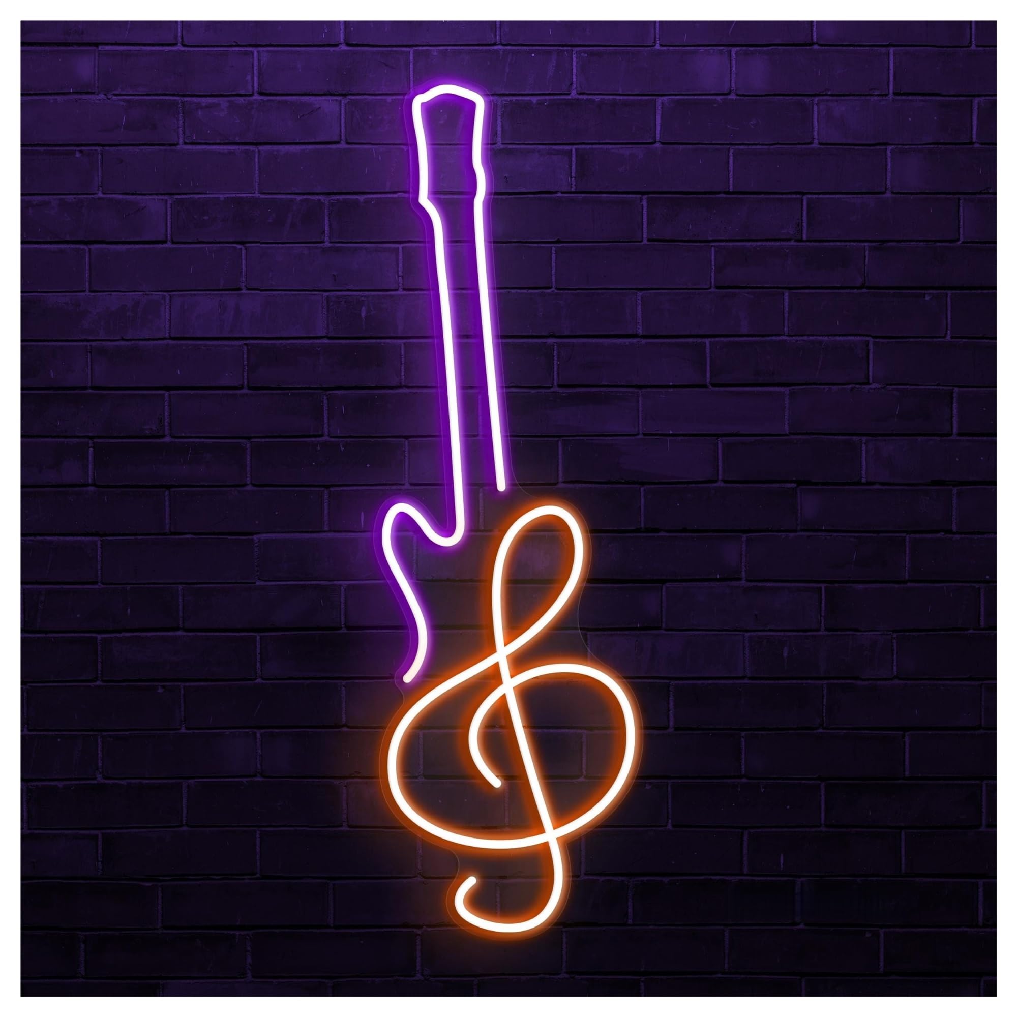 RONGCH Hanging Art Signs Guitar Neon Sign, Suitable for Music Room Wall Decor with Brightness Adjustable 35cm