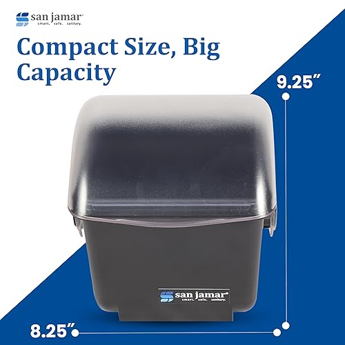 Miniatura 5 de San Jamar Soporte para condimentos con tapa de cúpula para cocina, bar y restaurantes, plástico, 2 cuartos de galón, color negro