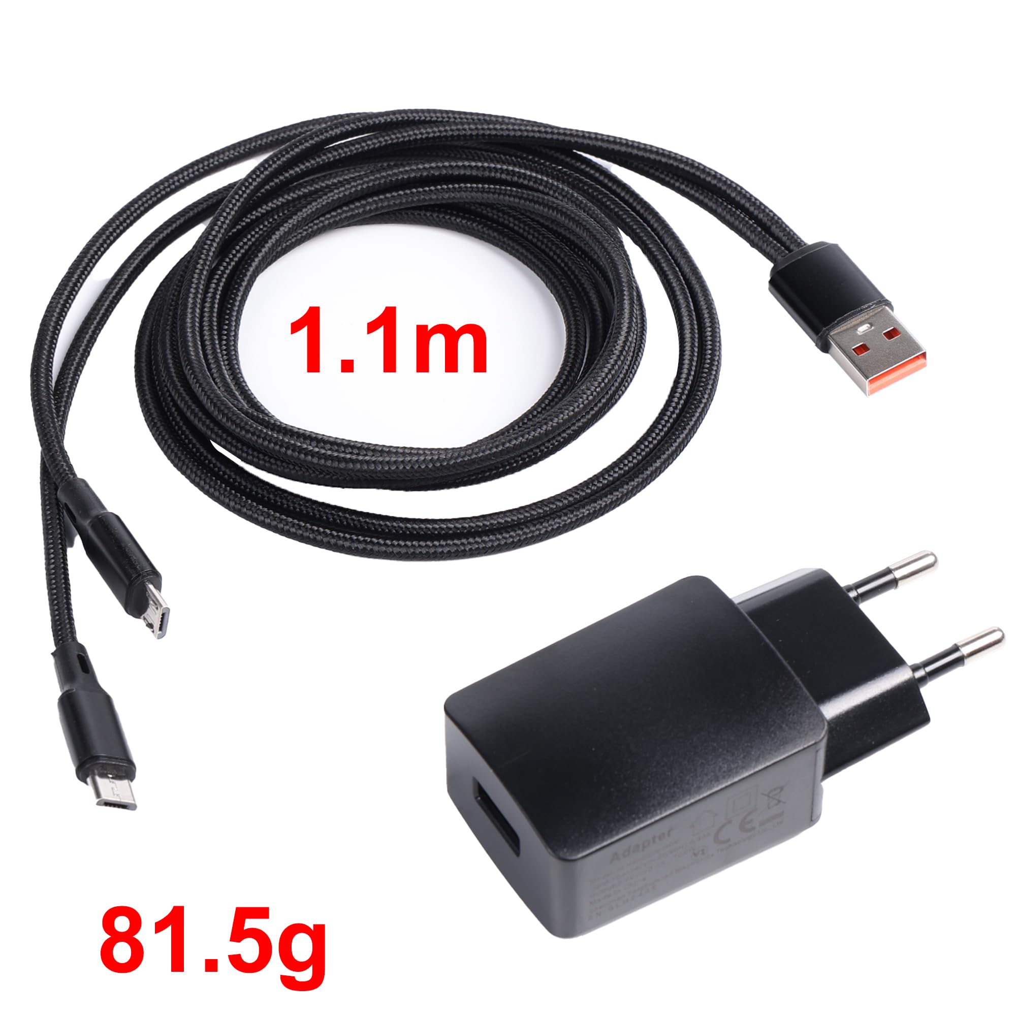 Micro USB Rápido Cable de Carga Adaptador 2 en 1 USB Splitter Cable Adapter Compatible con Motorola 2 Way Radio T62 T72 T82 Extreme T92 H2O XT185 Walkie Talkie PMPN4152AR, PMLN7719AR, IXPN4039