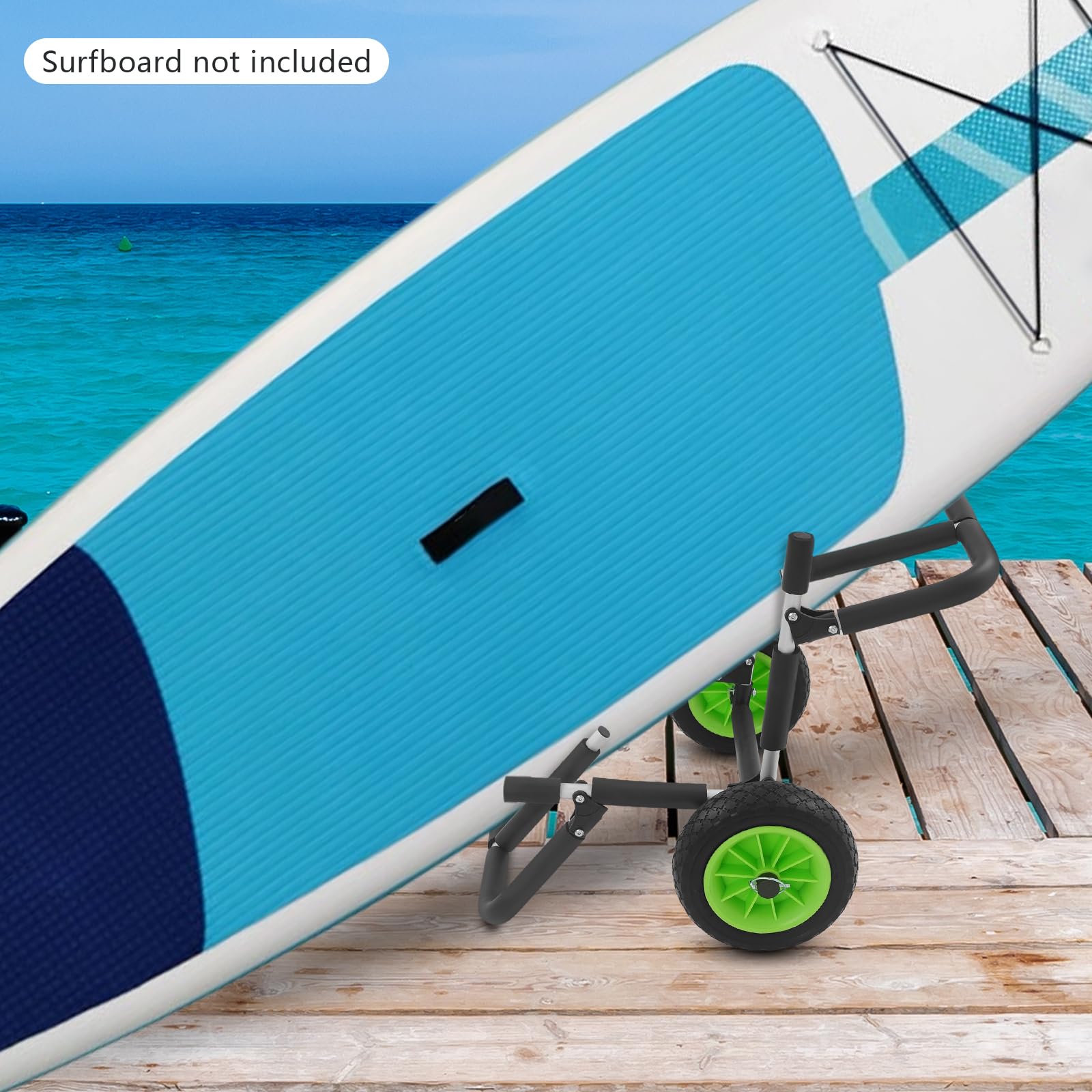 Carro plegable de transporte para kayak, para SUP, carro de canoa de aluminio, carro de kayak, para amantes de la canoa y el kayak