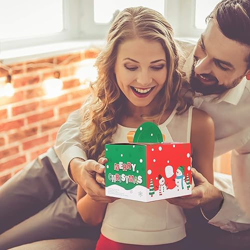 Miniatura 7 de Umirokin Cajas de dulces de Navidad, 24 cajas de Navidad, cajas de galletas, cajas de panadería, cajas de regalo de Navidad, caja de regalo para