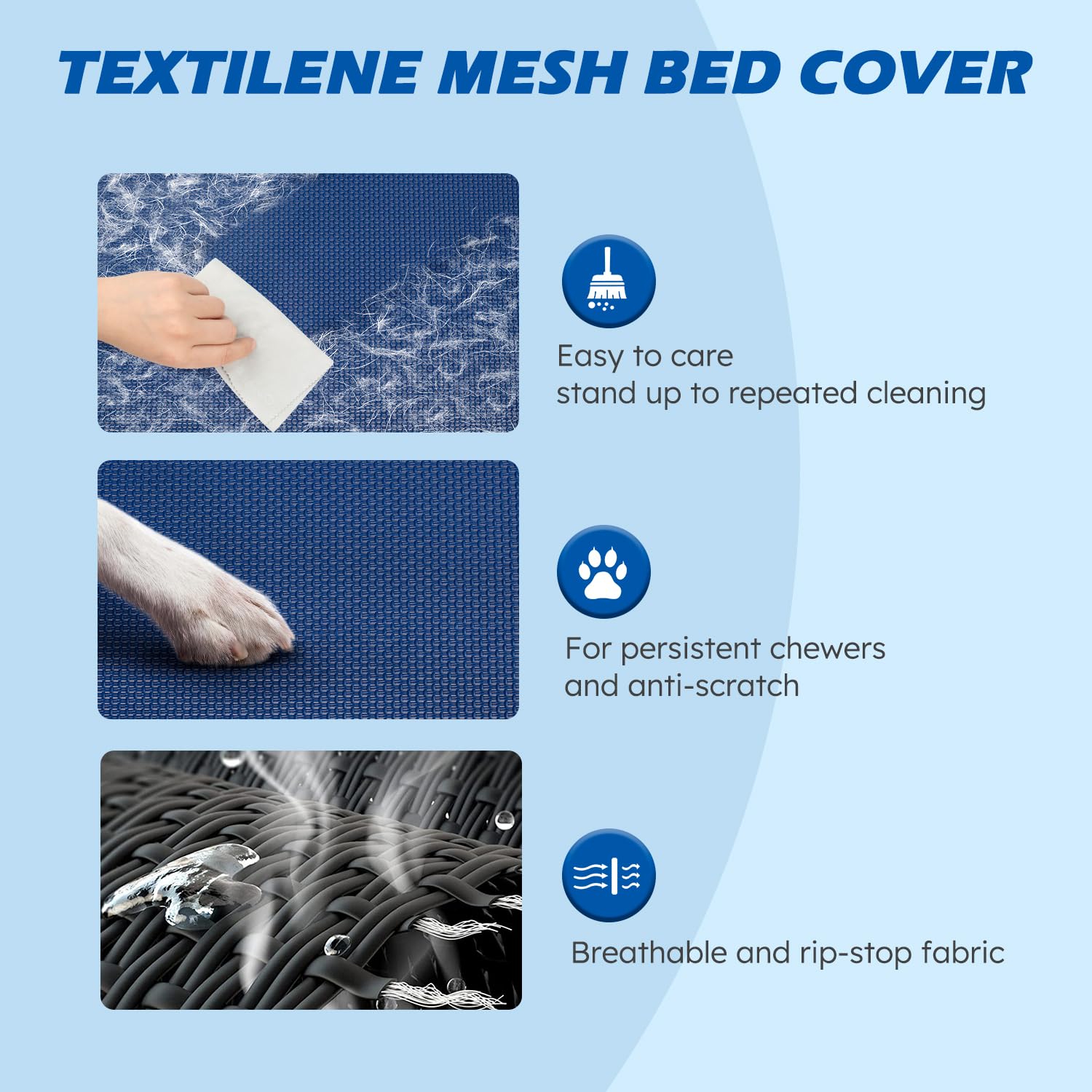Heeyoo Elevated Dog Bed, Cooling Raised Pet Cot with Chew Proof Washable Breathable Mesh and Metal Frame, Portable Dog Cot Bed with No-Slip Feet for Outdoor or Indoor Use - image 3
