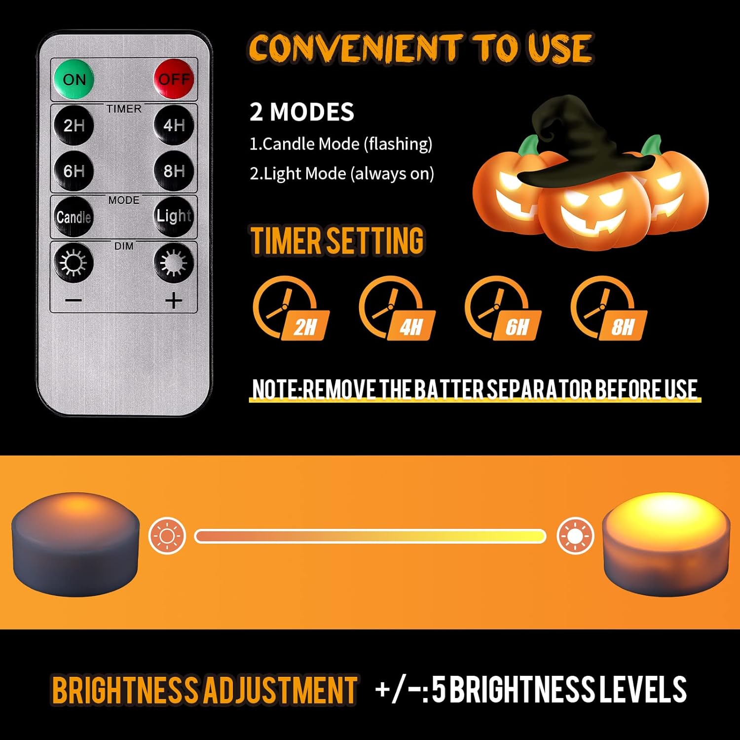 Riakrum 12 Pieces Pumpkin Lights with Remote and Timer, LED Pumpkin Lights Battery Operated Pat Jack O Lantern Bright Flameless Candles for Halloween Thanksgiving Party Decor(White)