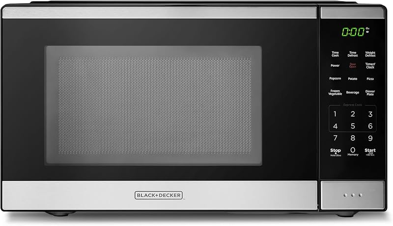 Countertop Microwave Oven 0.9 Cu Ft, 6 Auto Menus, Child Lock, Memory Function, 10 Power Levels, Easy One-Touch Start, Digital Panel, 900W