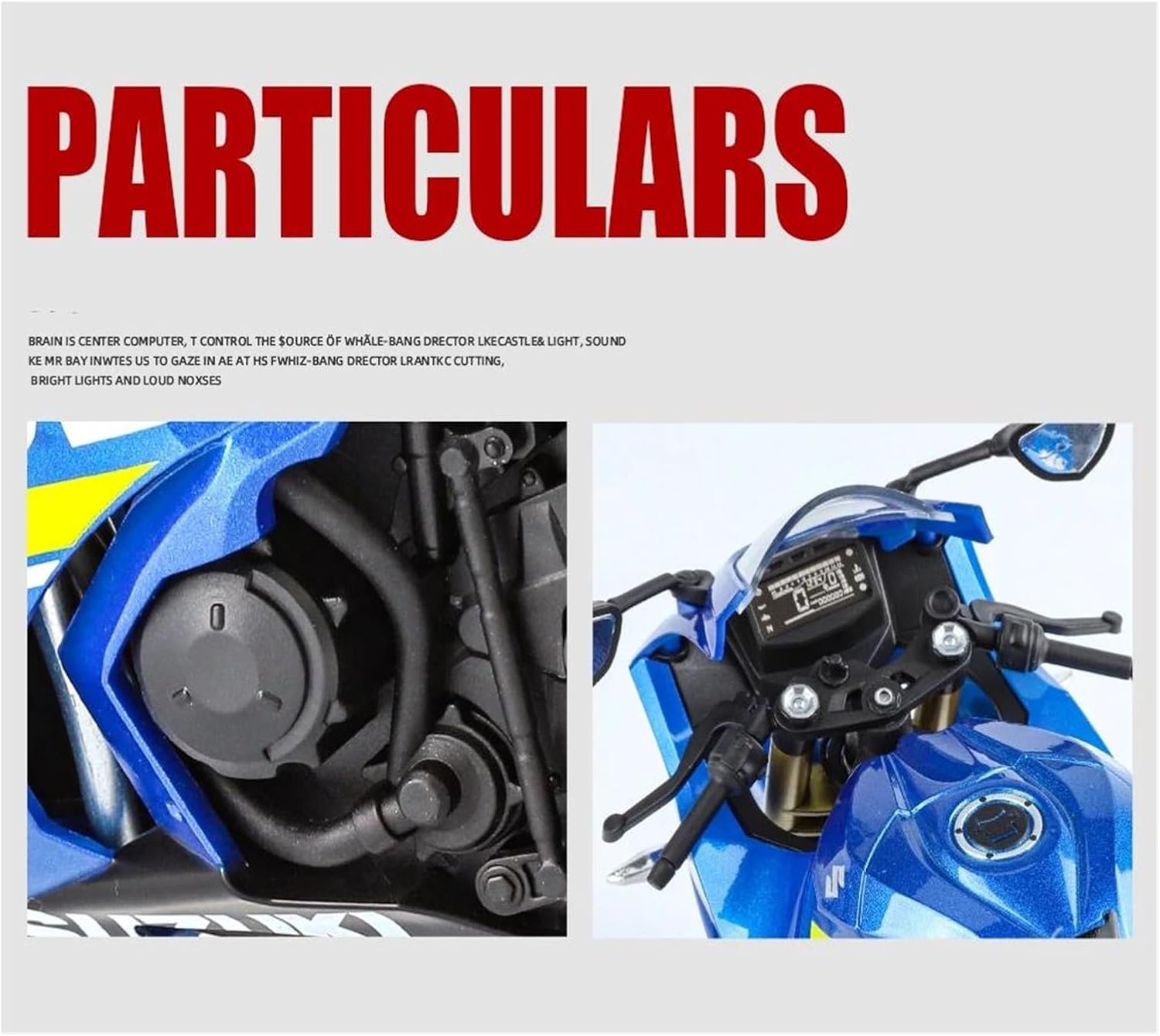 Mini Simulation Motorcycle Toys 1:9 for Suzuki GSX-1000R Alloy Racing Motorcycle Model Diecasts Street Sports Motorcycle Model Simulation Adult for Boys(White)