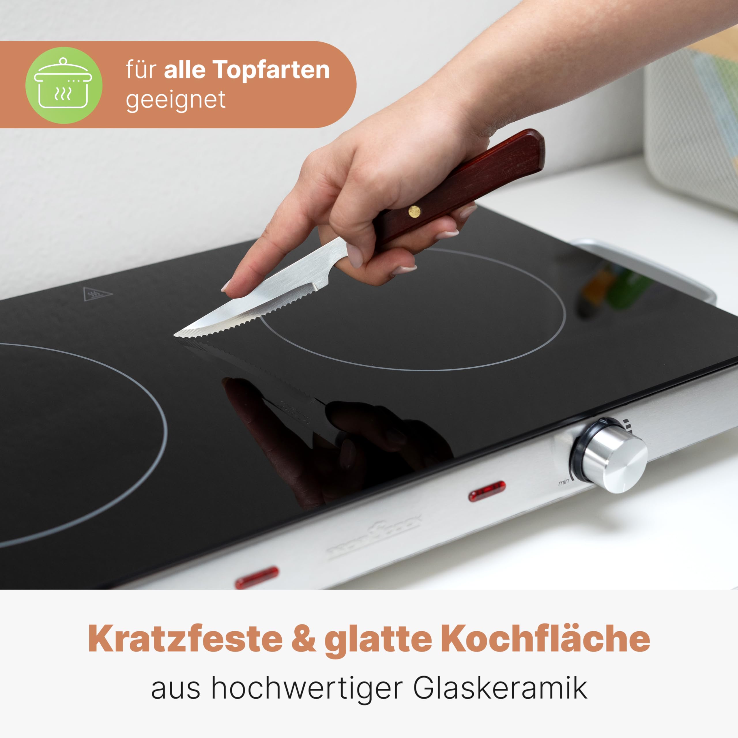 ProfiCook Infrarot-Doppelkochplatte 2800 W Glaskeramik PC-DKP 1211