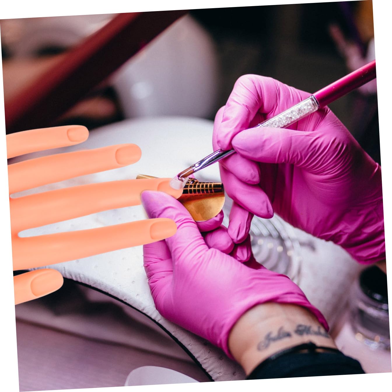 Manicure Practice Hand Model with Movable Fingers Flexible Fake Hand for Nail Training and Practice for Nail Art Beginners and Professionals