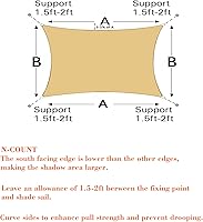 Vista 3 de Toldo rectangular de 8 x 10 pies, color rojo, para patio, césped, jardín, actividades al aire libre, malla con bloqueo UV, podemos hacer tamaños