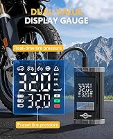 Vista 4 de Inflador de neumáticos, compresor de aire portátil, bomba de aire inalámbrica para neumáticos de automóvil de 150 PSI con batería, bomba eléctrica