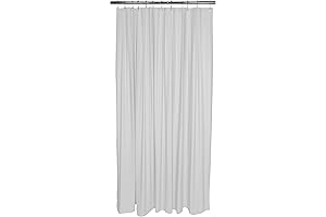 Bath Bliss Heavy Duty White Shower Curtain Liner with 3 Magnet Hem