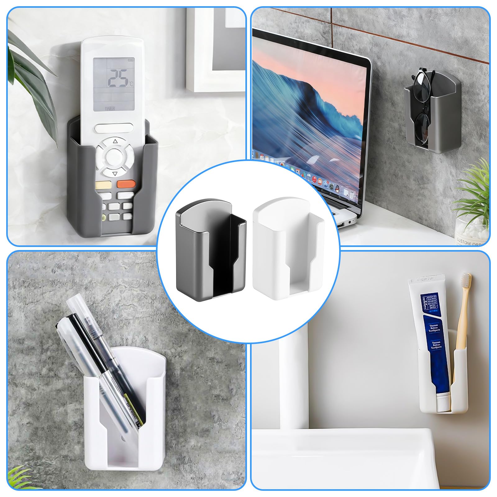 6 Pièces Support de Télécommande Mural, Rangement de Boîte Organisateur
