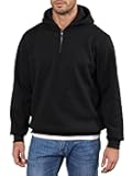 Men Quarter Zip Hoodie Fleece Lightweight Mens Half Zip Pullover Long Sleeve Drop Shoulder Hooded Sweatshirt