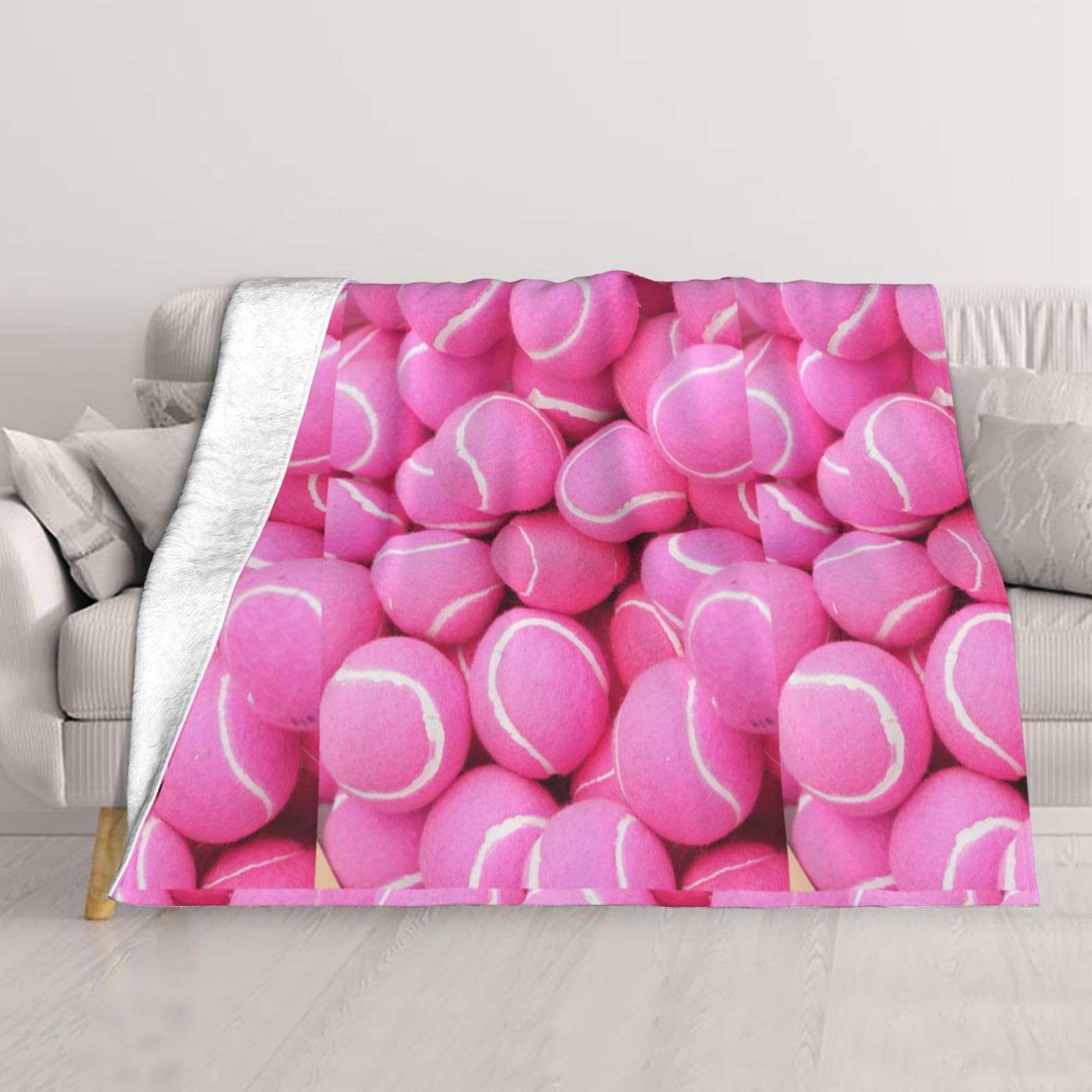 Couverture de tennis rose vif super douce et chaude pour lit et canapé douillet