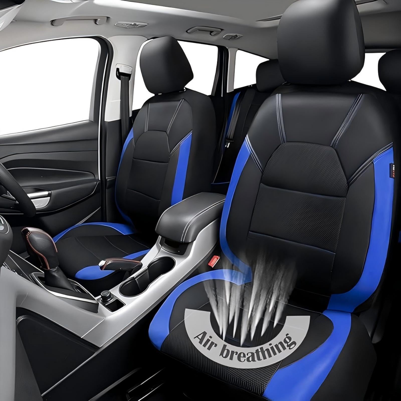 Housse Siege Voiture pour Citroen Berlingo/Bx/C1/C2/C3/C3 Picasso/C4 Picasso/C4, Imperméable Cuir Respirant Antidérapant Protege Siege, Facile à Nettoyer, Accessoire Voiture,Blue