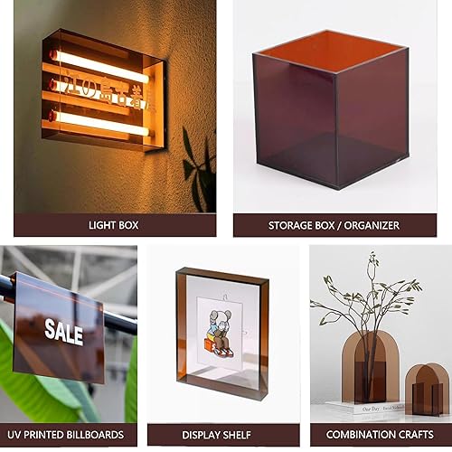 Miniatura 8 de 6 hojas de acrílico fundido transparente naranja de 8 x 12 x 0.118 pulgadas, lámina de plástico de plexiglás para corte láser, letreros de grabado,