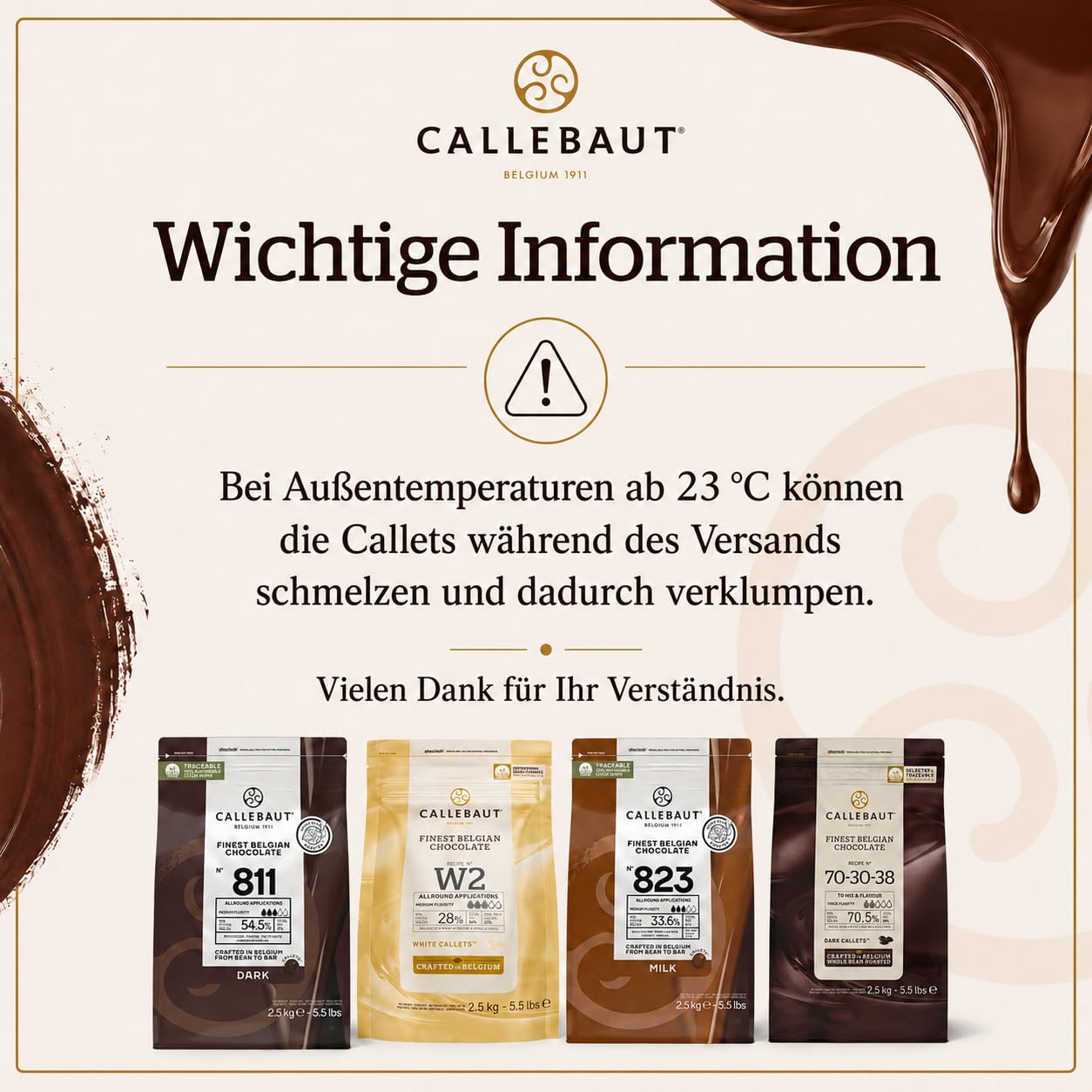CALLEBAUT kopertówka biała czekolada 28% kakao 2500 g