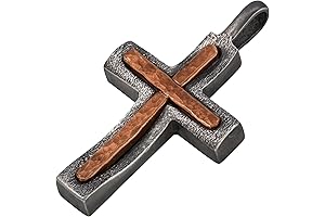 Rosario de Plata 925 para Hombres con Encanto de Cruz de Cobre