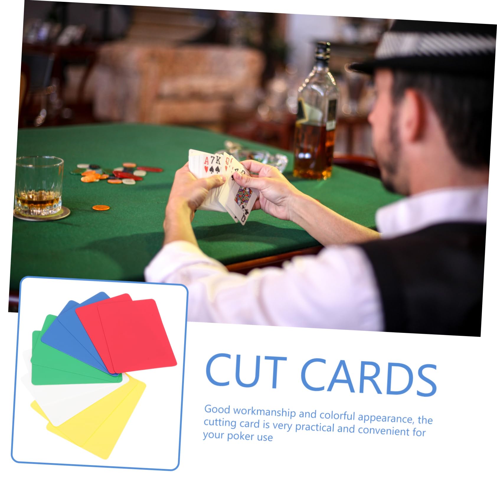 Abaodam 50 Pcs portátil póquer Poker Set Playing Cards Tarjetas Tarjetas puntuación plástico póquer presionando Escritorio