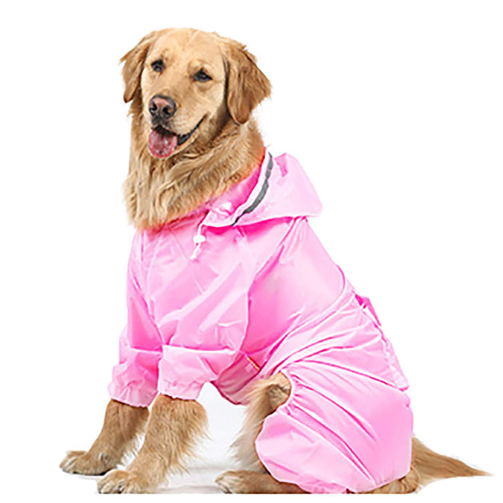 Imperméable respirant pour chien de grande taille rose 5XL protégeant de la pluie