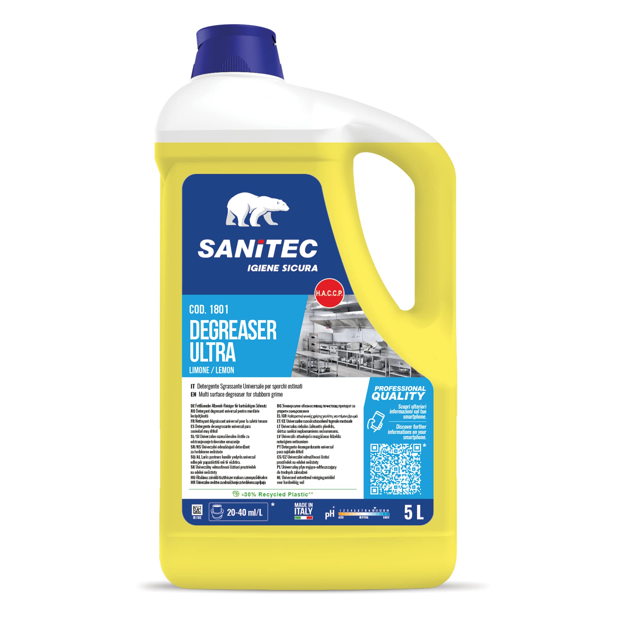 Sanitec - Degreaser Spray Per Rilassamento Difficile, 5 kg - Arancia