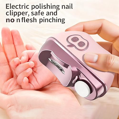 Miniatura 2 de Cortauñas eléctrico 2 en 1 mejorado y recortador de archivos con pulido, kit de manicura LED de 2 velocidades para adultos y bebés, incluye estuche