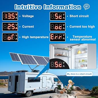 12V 30A Low Voltage Disconnect Module with Multi-Information Display and 0.1V Precision Voltage Regulation for Extended Battery and Load Life
