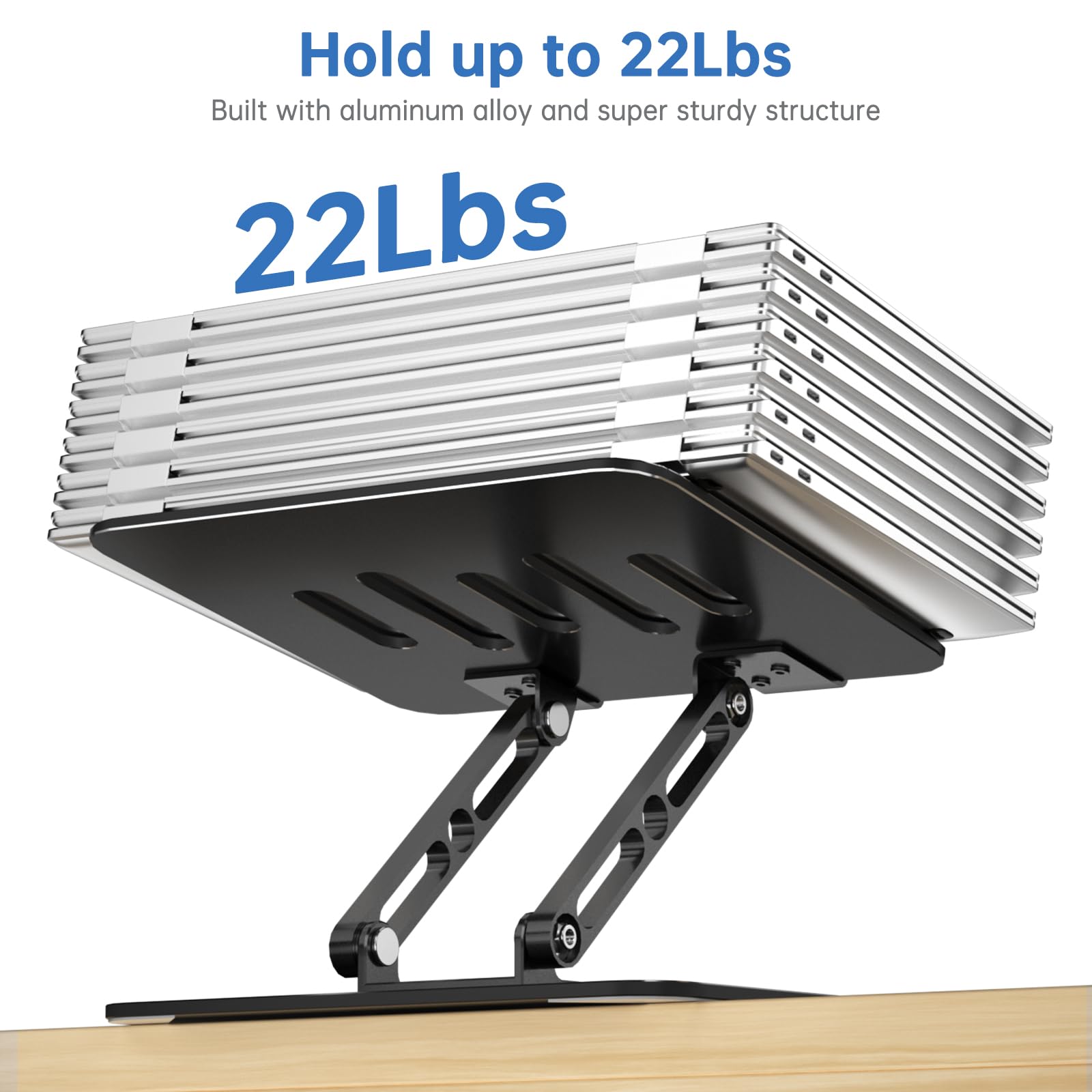Supporto per computer portatile per scrivania regolabile con base rotante a 360 ° Supporto ergonomico per laptop per scrivania pieghevole portatile scrivania per computer compatibile con MacBook